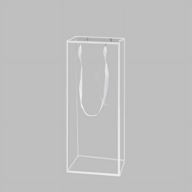 Zhuge 10 bolsas transparentes para ramos de flores con asas, cajas de embalaje para regalos florales transparentes, bolsas de mano para flores de floristería, bodas, cumpleaños (blancas)