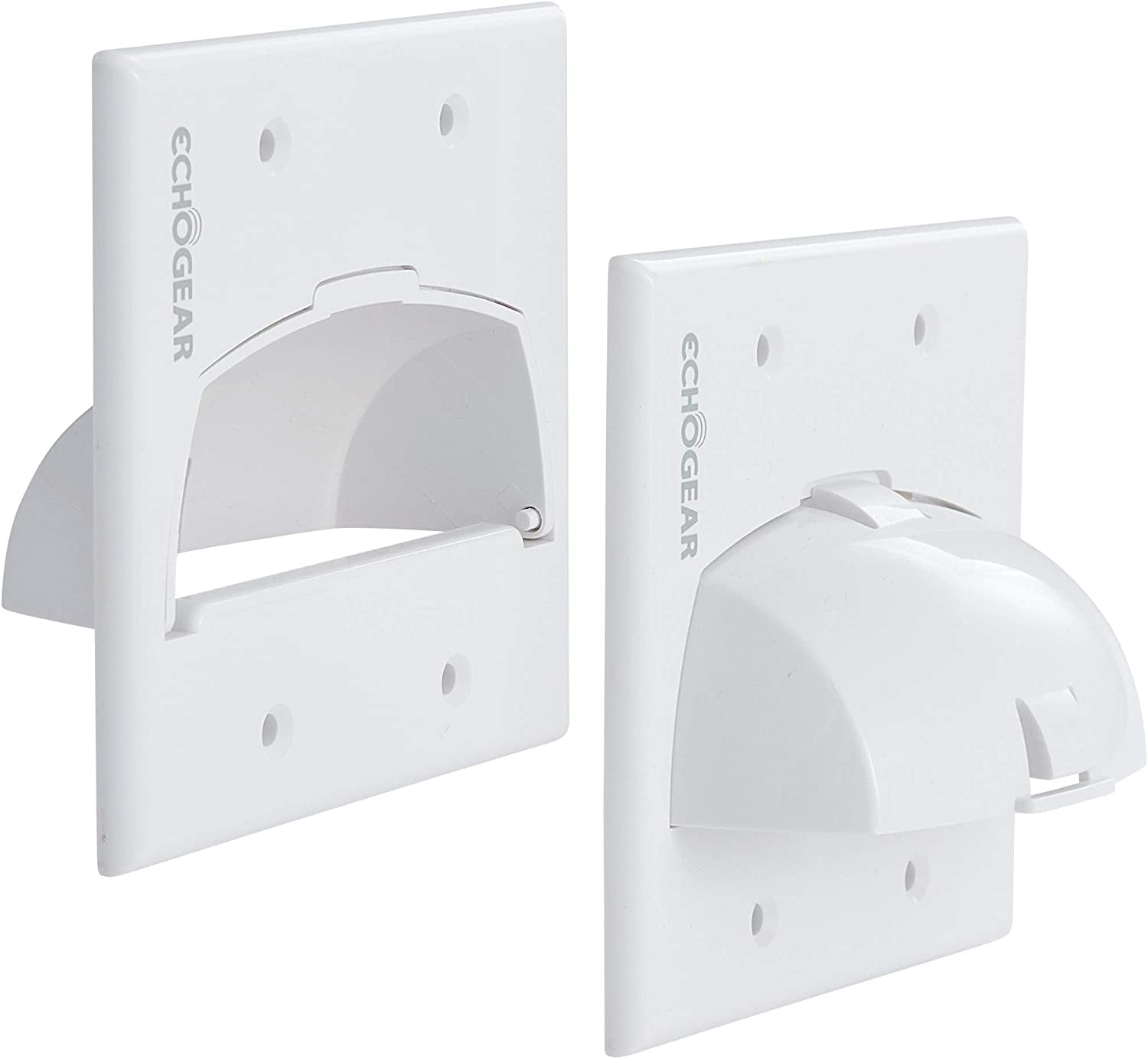 White in Wall Cable Hider for Wall Mount TV Dual Gang Pass Through