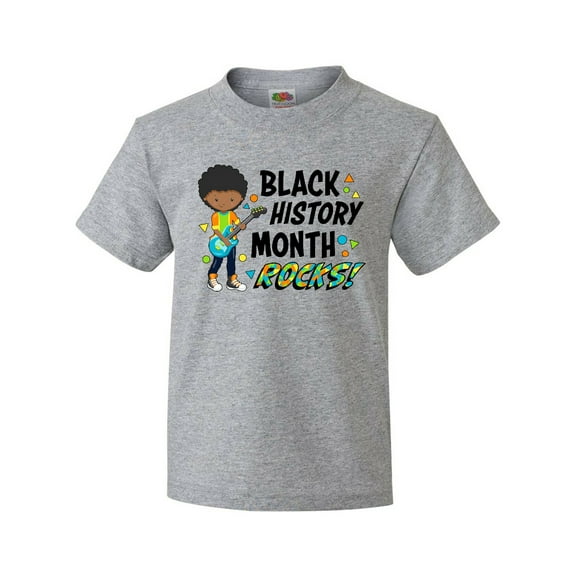 Inktastic Black History Month Rocks- Boy with Guitar Youth T-Shirt