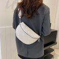 thumbnail image 4 of husxh Women Trendy Crossbody Bag Pu Leather Chest Bag Stylish Hobo Bag Solid Color Half Moon Crossbody Bag Adjustable Wide Strap Ladies Commuting Bag, 4 of 9