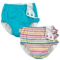 thumbnail image 1 of i play Baby and Toddler Snap Reusable Swim Diaper - Aqua Blue and Stripes- 2 Pack, 1 of 7