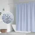 thumbnail image 3 of Stripes Fabric Bathroom Shower Curtain - Sky Blue Lines Modern Minimalist with Hooks - Polyester Waterproof Artistic Decor, 72x84 Inch, 3 of 6
