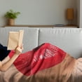 thumbnail image 3 of Lips Soft Flannel Fleece Blanket, Female Gesture Woman Blowing a Kiss with Red Juicy Lipstick Illustration, Cozy Plush for Indoor and Outdoor Use, 50" x 60", Sand Brown and Scarlet, by Ambesonne, 3 of 5
