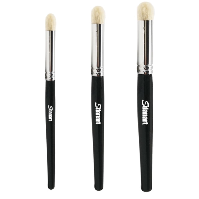 Set de pinceles Sdanart para drybrush, 3 piezas, pelo de cabra, punta cónica