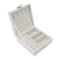 thumbnail image 3 of Jewelry Storage Case, Leather Jewelry Box Magnetic Button  For Travel For Girls White, 3 of 8