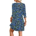 thumbnail image 5 of GNFQXSS Women's Printed Short Sleeve V Neck Mini Dress Pull On Comfortable Outdoor Wear Floral Pattern Loose Flowy Lightweight Design Blue XL, 5 of 7