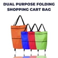 thumbnail image 4 of Foldable Shopping Bag with Wheels, Heavy Duty Oxford Cloth Trolley Cart, Portable Collapsible Grocery Bag for Seniors, Supermarket & Travel, Red, 4 of 4