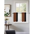 thumbnail image 3 of Brown Black White Boho Tier Curtains 24 Inch Length, Sheer Curtains for Bedroom Living Room Window Modern Striped Art Rod Pocket Voile Drapes Kitchen Curtains Small Half Window 27.5"x24" 2 Panels, 3 of 6