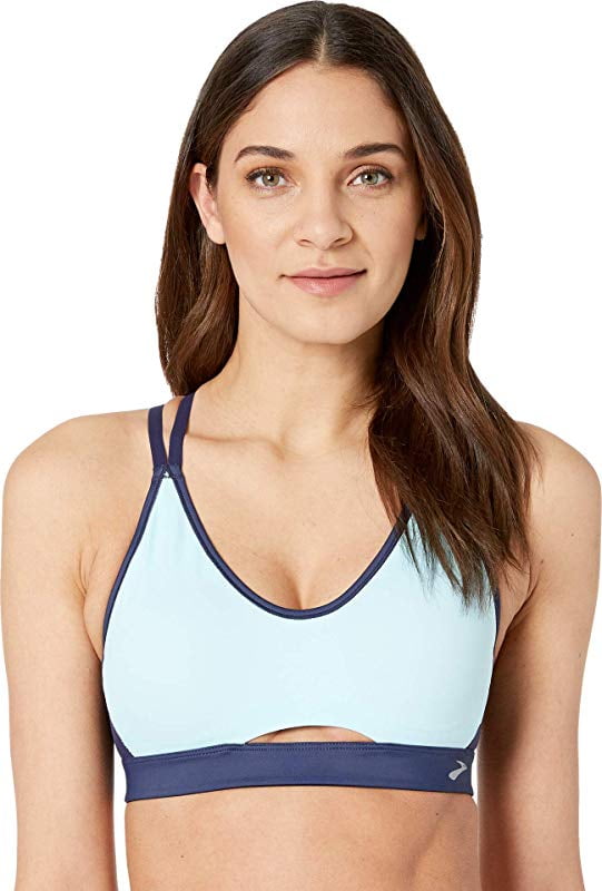Brooks Women's FastForward Free Sports Bra, Ice/Navy, XS (US 02