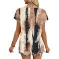 thumbnail image 4 of AUNVITO Women's Casual Fashion T-Shirt Short Sleeve V Neck with All-Over Print for Spring Summer, 4 of 6