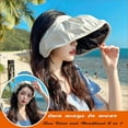 thumbnail image 2 of Holzlrgus Womens Sun Visor Hat Wide Brim UV Sun Protection Roll Up Hairband Summer Ponytail Beach Hats Travel UPF 50+, 2 of 5