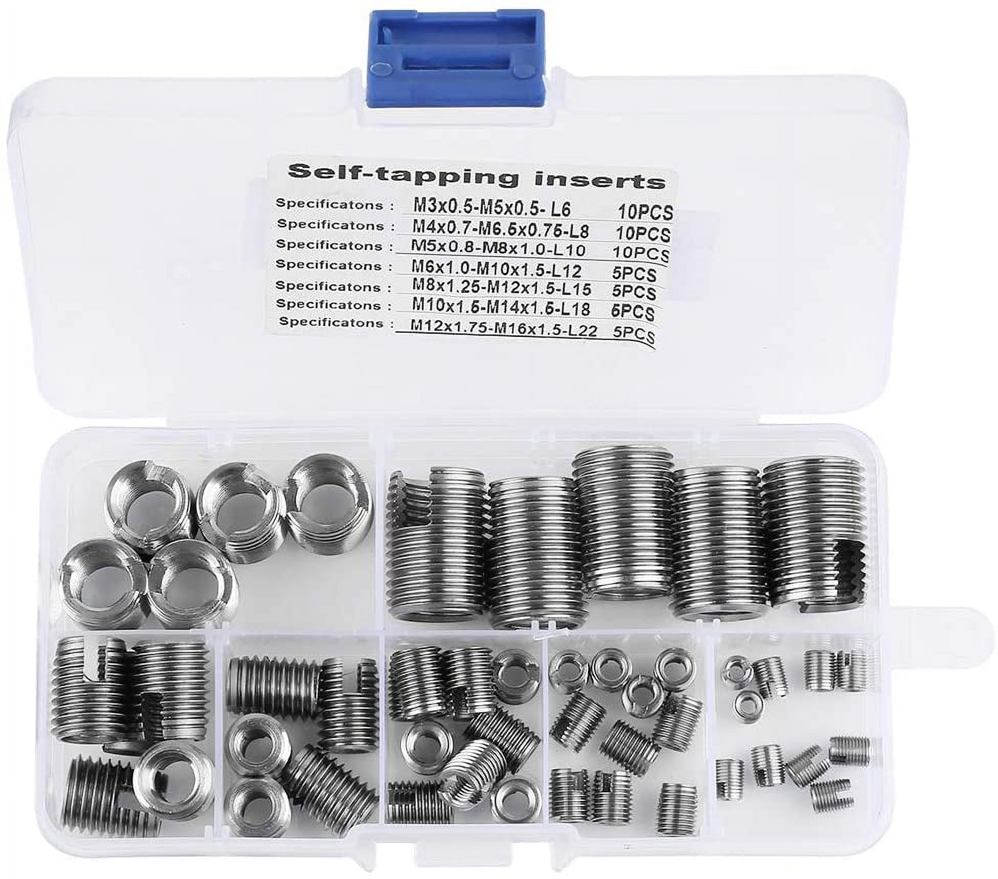 Inserciones Roscadas M3 De Acero Inoxidable | Pack De 100 Unidades | Para Reparar Rosca Dañada | Anti-deslizantes | SS304