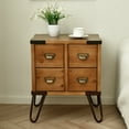 thumbnail image 3 of eHemco Antique Style 4-Drawer Storage End Table Side Table with Metal Hairpin Legs, Antique Walnut, 3 of 10