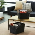 thumbnail image 3 of DecMode 18", 16" Black BANANA LEAF Eclectic Storage Basket, 2 - Pieces, 3 of 10