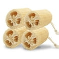 thumbnail image 1 of esponjas orgánicas naturales de lufa, sin blanquear Luffa, exfoliante de ducha ecológico para adultos, limpieza profunda del cuerpo y cuidado de la piel en baño de spa, 4 unidades Adepaton CZMR-ST207-2, 1 of 7
