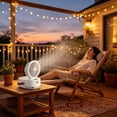 thumbnail image 1 of Portable Rechargeable Misting Fan with Humidifier, Foldable Design, Double Nozzle Spray, Adjustable Angle, 27x22x16 cm, Black/White/Green, for Outdoor and Office Use, 1 of 6