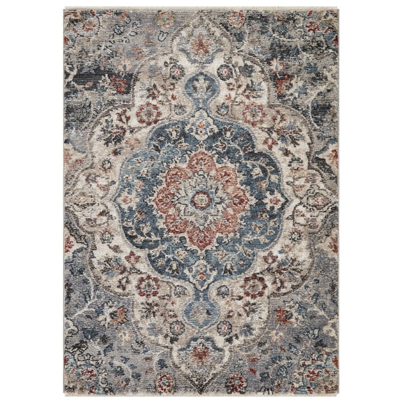 Capella Gray 5 ft. x 7 ft. Medallion Area Rug