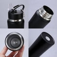 thumbnail image 2 of Insulated Water Bottle 20 OZ Stainless Steel Water Bottle with Straw Metal Water Bottle Double Wall Leakproof Keeps Drinks Hot and Cold (Black), 2 of 7