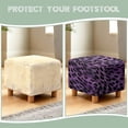 thumbnail image 6 of Jiueut Purple Leopard Print Ottoman Cover, Square Ottoman Cover Footrest Sofa Slipcovers Stool Covers Soft Footstool Covers Slipcovers Stretch Furniture Protector with Anti-Slip Band, 6 of 7