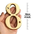 thumbnail image 3 of HASWARE 4 inch (10 cm) Solid Brass House Number Apartment Door Numbers Mailbox Address Sign with 2 Screws, Brass (#4, Golden), 3 of 6