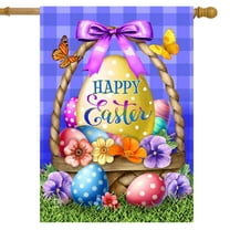 Briarwood Lane Happy Easter Egg Basket House Flag