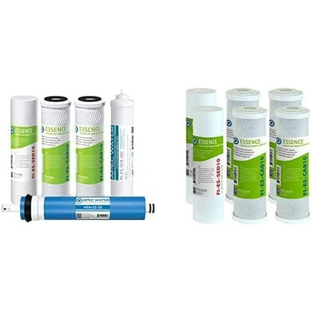 

JSTCL FILTER-MAX-ES50 & Water Systems FILTER-SET-ESX2 2 Sets of High Capacity Replacement Pre-Filter Sets For Essence Series Reverse Osmosis Water Filter System Stage 1-3 White
