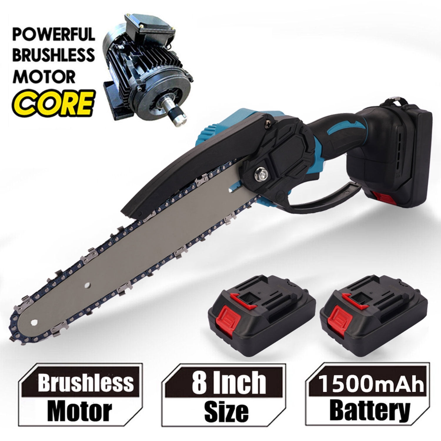 Rtmgob Mini Chainsaw 8Inch with 2 Batteries, Electric Cordless Mini