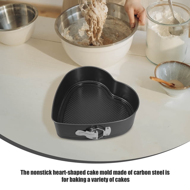 unbranded Para Hornear Pastel Corazón Negro En Acero Carbono Resistente Y Antiadherente