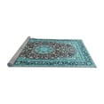 thumbnail image 2 of Ahgly Company Machine Washable Indoor Rectangle Medallion Light Blue Traditional Area Rugs, 7' x 9', 2 of 4