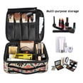 thumbnail image 2 of FORMRS Travel Makeup Bag Large Capacity Train Case Cosmetic Organizer with Adjustable Dividers, Colorful Flowers, 2 of 8