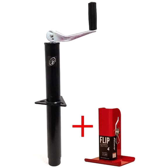 Southwest Wheel 5,000 lbs top Wind A-Frame Trailer Jack w/ 4" Flip Foot