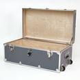 thumbnail image 2 of Rhino Trunk & Case Large Essential Summer Camp Trunk with Wheels - Camping Storage Chest - Ideal Footlocker for Campers - Strong 1000+ Pound Sitting Capacity Trunks 32"x18"x14" (Gray), 2 of 9