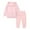 Pink, variant on 2PCS Outfits Sweatsuits Kids Tracksuits Long Sleeve Solid Hoodies Sweatshirt Sweatpants Joggers Fall Sports Sets
