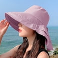 thumbnail image 2 of Riforla Wide Brim Ponytail Adjustable Beach Hat Sun Hat Summer Hats Purple, 2 of 3