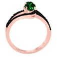 thumbnail image 2 of AoneJewelry 1.45 Ct. Created Emerald Gemstone & Black Diamond Ring In 10K Rose, White & Yellow Gold, 2 of 5