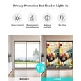 thumbnail image 4 of Window Privacy Film Vintage Rooster Stained Glass Window Film Decorative Sun Block Window Cover Pastoral Floral Watercolor Animals Window Clings Static Adhesive Sticker for Bathroom 35.4"x78.7", 4 of 7