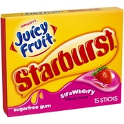 Juicy Fruit, Sugar Free, Strawberry Chewing Gum, 15 Each