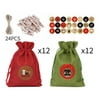 MageCrux 24Pcs/set 10*14CM Christmas Advent Calendar Sack Gift Bags For Christmas Party