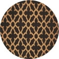 thumbnail image 1 of Ahgly Company Indoor Round Patterned Black Brown Novelty Area Rugs, 3' Round, 1 of 6