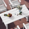 thumbnail image 6 of KINGYES All Weather Outdoor Dining Table with Umbrella Hole, HDPE Rectangular Patio Table for Backyard, Garden, Porch, Deck, White, 6 of 8