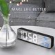 thumbnail image 4 of Reloj despertador digital LED yuxing con luz y música PANTALLA de temperatura y fecha color Blanco, 4 of 5