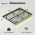 thumbnail image 7 of Queen Floating Bed Frame with LED Lights, Fluted Wood Queen Size Bed Frame, Heavy Duty Metal Slats, No Box Spring Needed, Easy Assembly, for Bedroom, Oak, 7 of 7