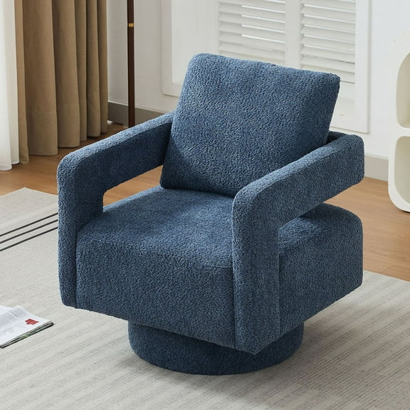29.13" W Square Swivel Accent Chair, Modern Rotating Arm Chair,360 Degree Rotation, Lounge Club Chair with Removable Back Cushion for Living Room, Hotel, Bed Room