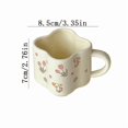 thumbnail image 3 of Juego de 2 tazas de tulipán estilo Ins - Tazas de leche cremosas for desayuno con borde de trébol - Tazas de café de cerámica estéticas for el té de la tarde - Regalo perfecto for familiares y amigos, 3 of 3