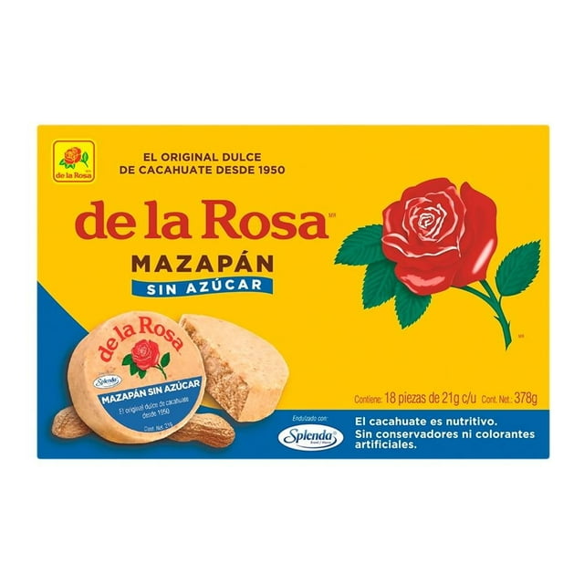 Dulce de cacahuate De la Rosa endulzado con splenda 18 pzas de 21 g c/u