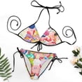 thumbnail image 4 of Super Adventure Kirby Women Bikini Set Sexy Two Pieces Halter String Swimsuit Triangle Briefs Tie Side Bottom, 4 of 7