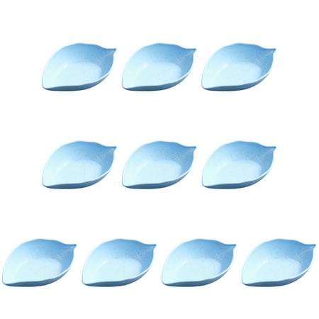 

MyBeauty 10Pcs Sauce Dish Food-grade Contact Easy to Wash Plastic Japanese Style Love Heart Shape Seasoning Plate Kitchen Gadget