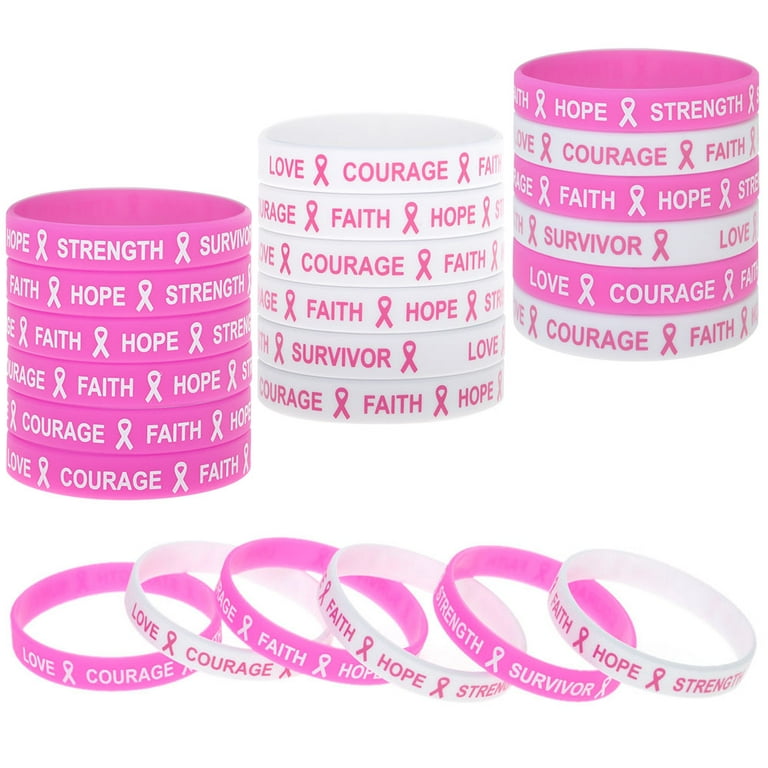 Pink Custom Wristbands  Debossed Silicone Bracelets