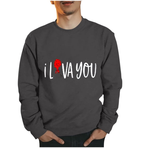 Sudaderas sin capucha para hombre, estilo casual, a la moda, con cuello redondo, estampado, de manga larga, blusas de manga larga y cuello redondo, blusas de poliéster para hombre