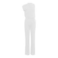 thumbnail image 2 of Jumpsuit Solid Color Jumpsuit Straight Pants Simple And Exquisite Design,White Women'S Polyester Jumpsuit M, 2 of 3